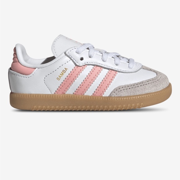 NWT Adidas Toddler Samba White and Pink Shoes - Picture 1 of 10